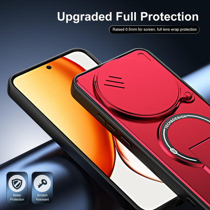 For Honor X9d / X70 5G Sliding Camshield Holder Magnetic Phone Case(Red)