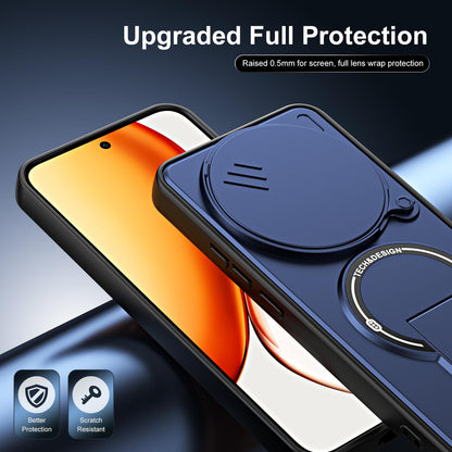 For Honor X9d / X70 5G Sliding Camshield Holder Magnetic Phone Case(Blue)