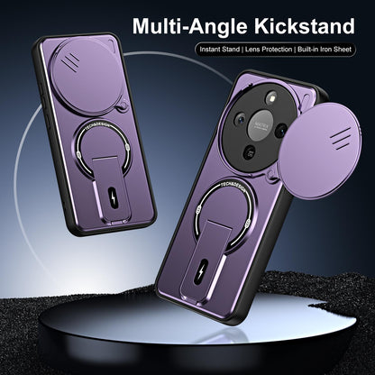 For Honor X9d / X70 5G Sliding Camshield Holder Magnetic Phone Case(Purple)
