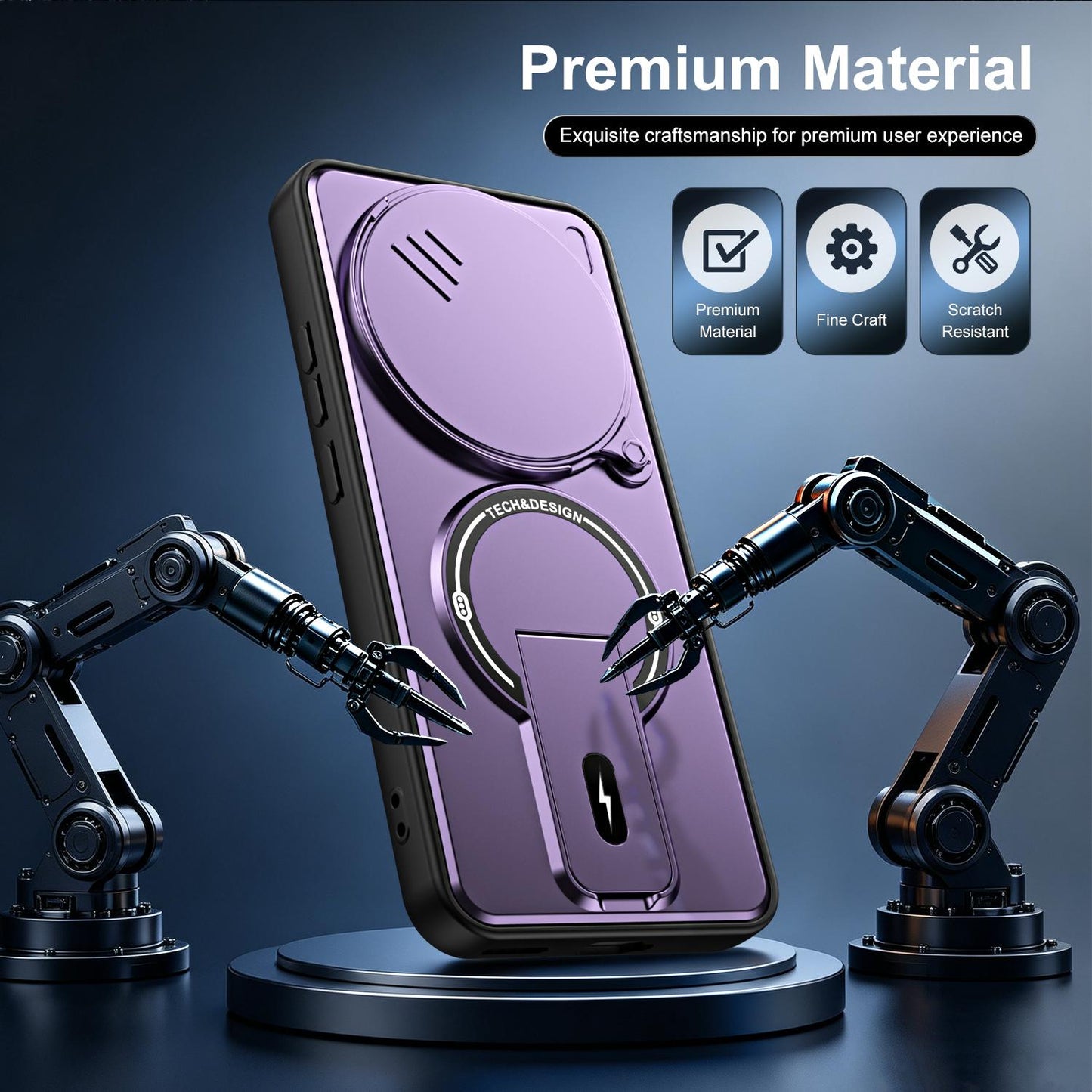 For Honor X9d / X70 5G Sliding Camshield Holder Magnetic Phone Case(Purple)