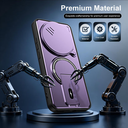 For Honor X9d / X70 5G Sliding Camshield Holder Magnetic Phone Case(Purple)