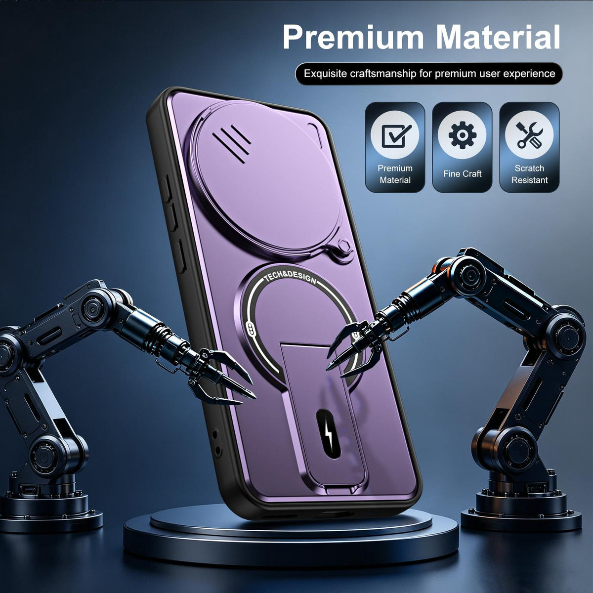 For Honor X9d / X70 5G Sliding Camshield Holder Magnetic Phone Case - Purple - EDA009988409E