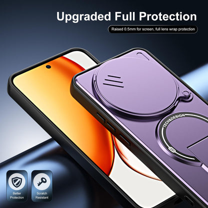 For Honor X9d / X70 5G Sliding Camshield Holder Magnetic Phone Case(Purple)