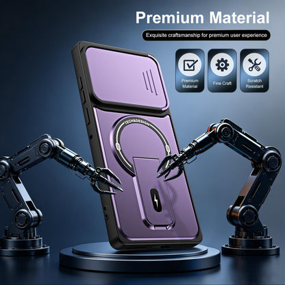For Motorola Edge 50 Fusion / Moto G85 Sliding Camshield Holder Magnetic Phone Case(Black)