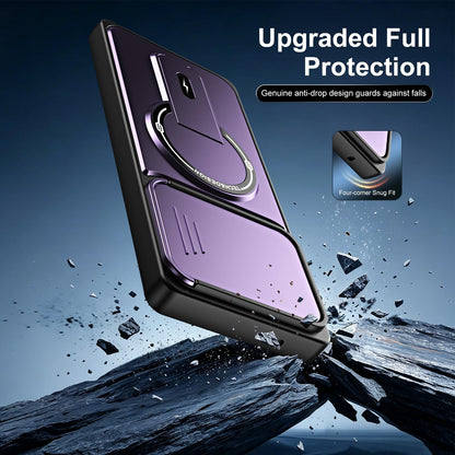 For Motorola Edge 50 Fusion / Moto G85 Sliding Camshield Holder Magnetic Phone Case(Blue)