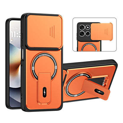For Motorola Edge 60 Fusion / Edge 60 Sliding Camshield Holder Magnetic Phone Case(Orange)