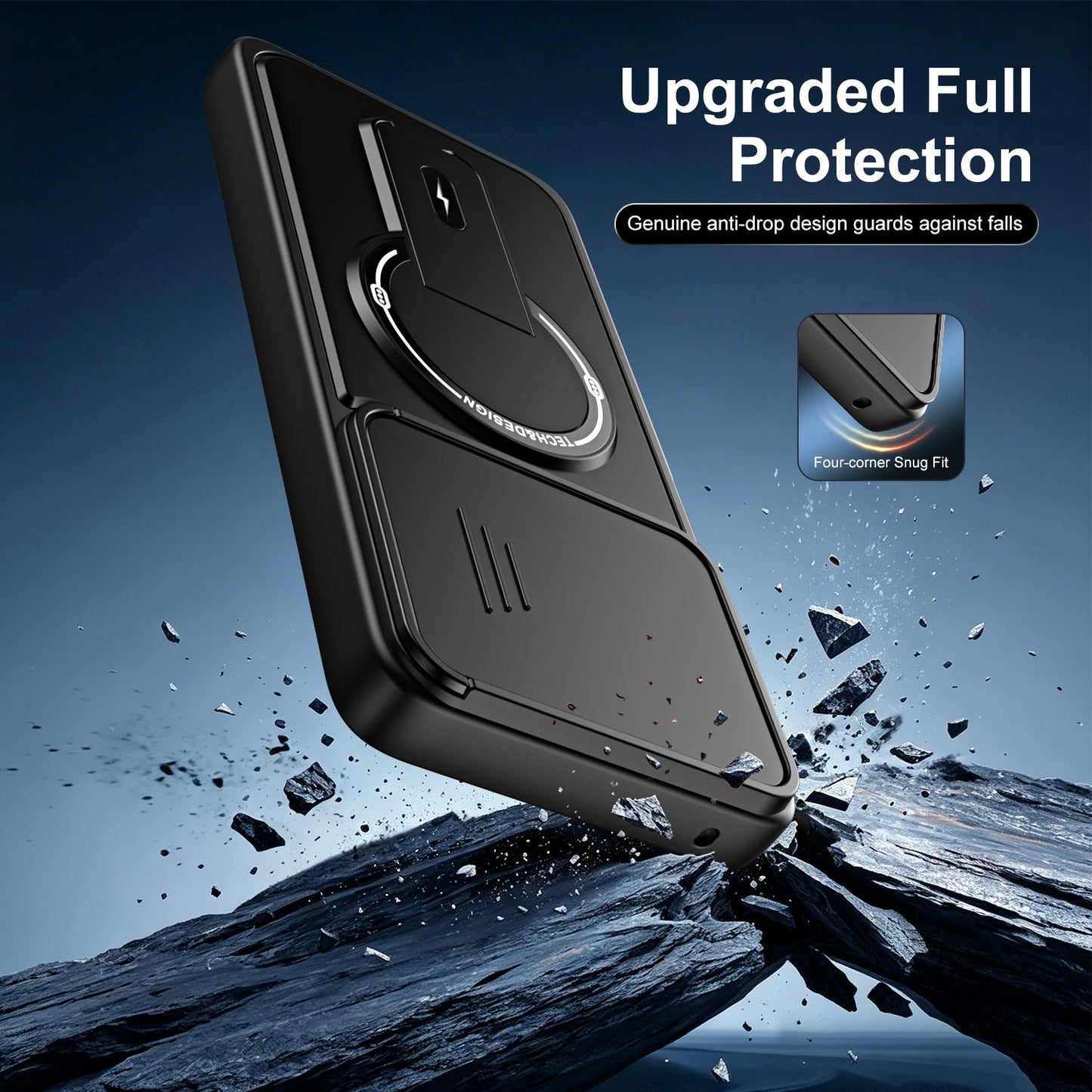 For Motorola Edge 60 Pro 5G Sliding Camshield Holder Magnetic Phone Case(Black)
