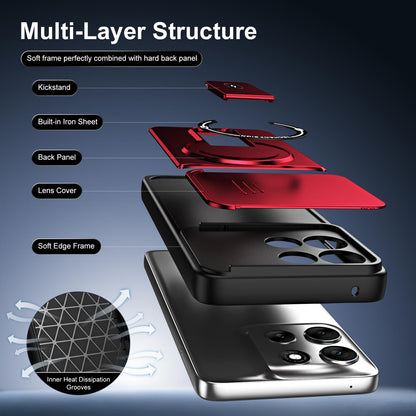 For Motorola Edge 60 Pro 5G Sliding Camshield Holder Magnetic Phone Case(Red)