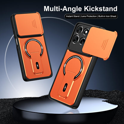 For Motorola Edge 70 Fusion 5G Sliding Camshield Holder Magnetic Phone Case(Orange)