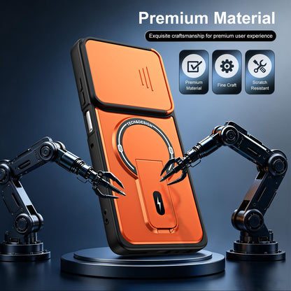 For Motorola Edge 70 Fusion 5G Sliding Camshield Holder Magnetic Phone Case(Orange)