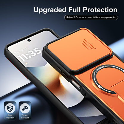 For Motorola Edge 70 Fusion 5G Sliding Camshield Holder Magnetic Phone Case(Orange)
