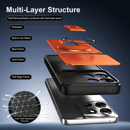 For Motorola Edge 70 Fusion 5G Sliding Camshield Holder Magnetic Phone Case(Orange)