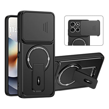 For Motorola Edge 70 Fusion 5G Sliding Camshield Holder Magnetic Phone Case(Black)