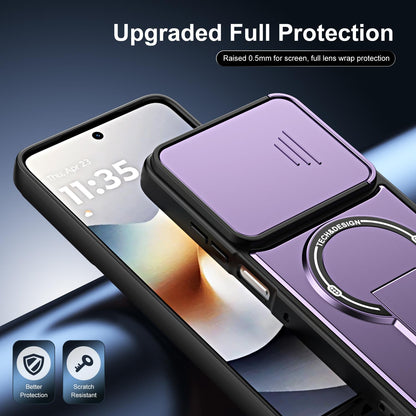 For Motorola Edge 70 / Moto X70 Air Sliding Camshield Holder Magnetic Phone Case(Purple)
