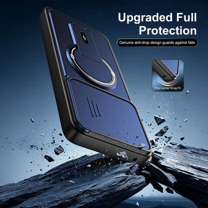 For Motorola Moto G86 Power 5G Sliding Camshield Holder Magnetic Phone Case(Blue)