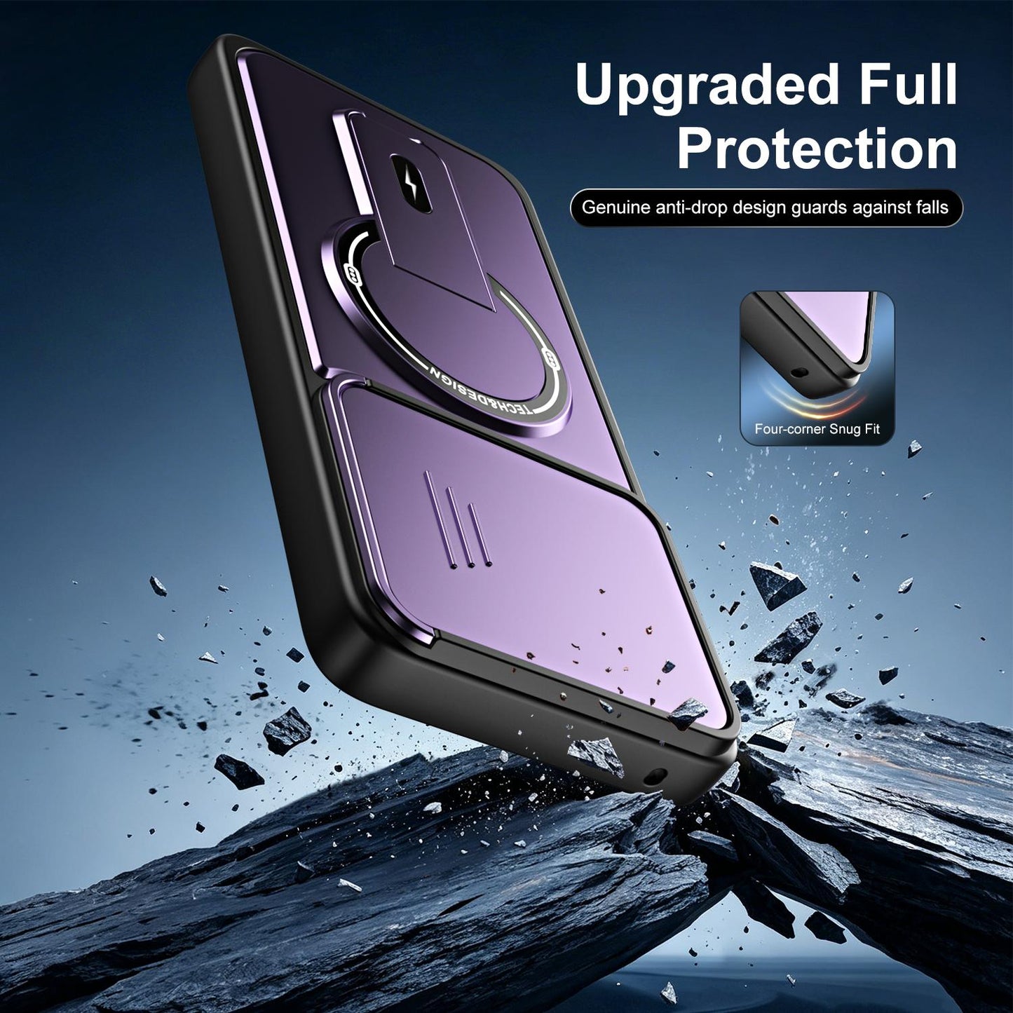 For Motorola Moto G86 Power 5G Sliding Camshield Holder Magnetic Phone Case(Purple)