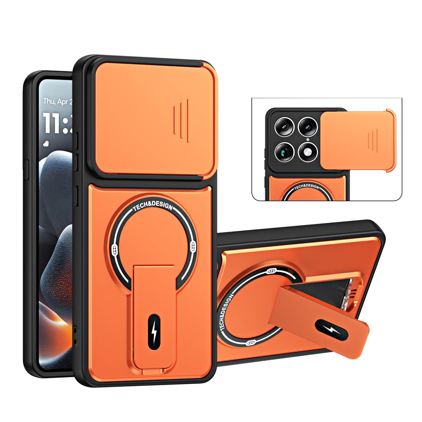 For Motorola Edge 70 Ultra / Signature Sliding Camshield Holder Magnetic Phone Case(Orange)