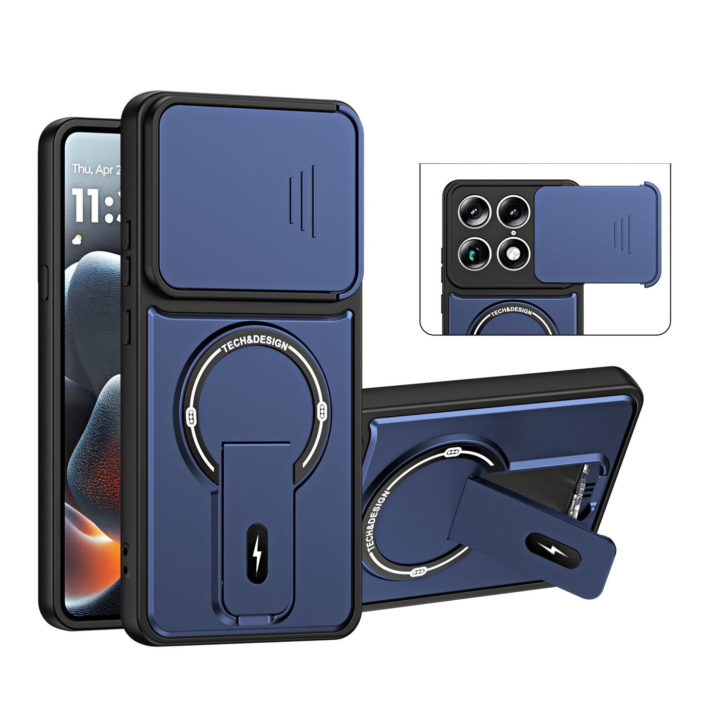 For Motorola Edge 70 Ultra / Signature Sliding Camshield Holder Magnetic Phone Case(Blue)