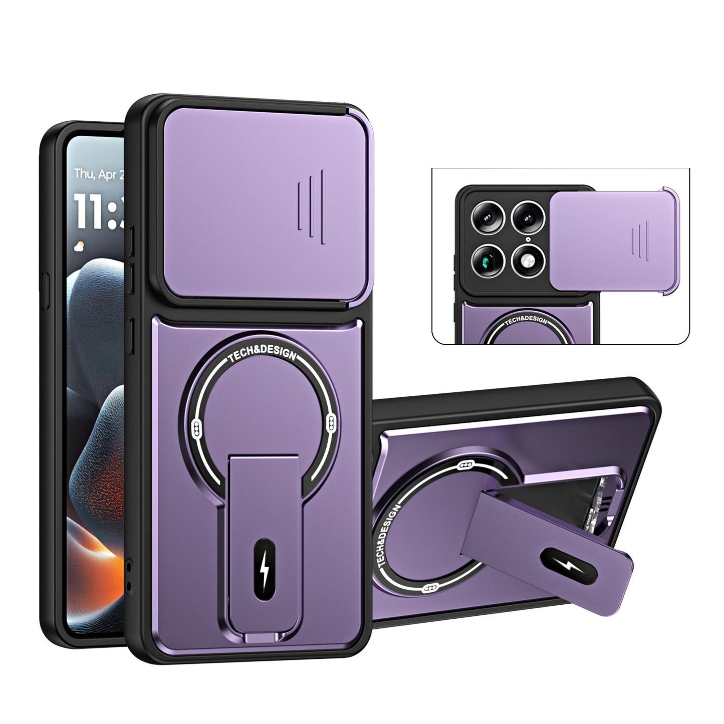 For Motorola Edge 70 Ultra / Signature Sliding Camshield Holder Magnetic Phone Case(Purple)