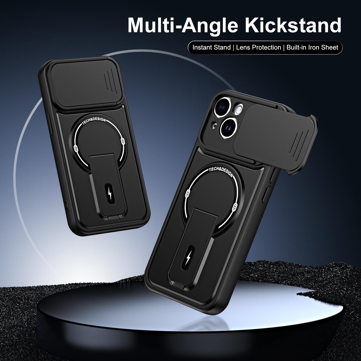 For iPhone 14 Sliding Camshield Holder Magnetic Phone Case(Red)