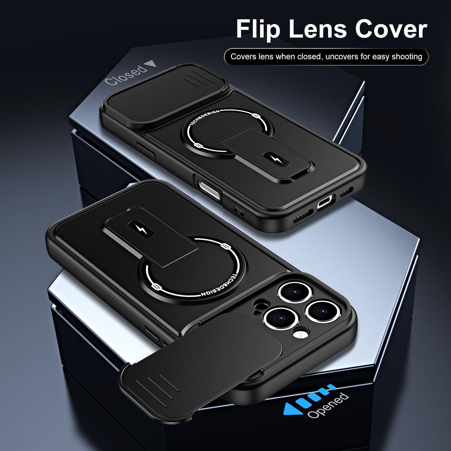 For iPhone 16 Pro Sliding Camshield Holder Magnetic Phone Case(Black)