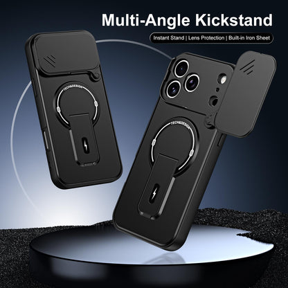 For iPhone 17 Pro Sliding Camshield Holder Magnetic Phone Case(Black)