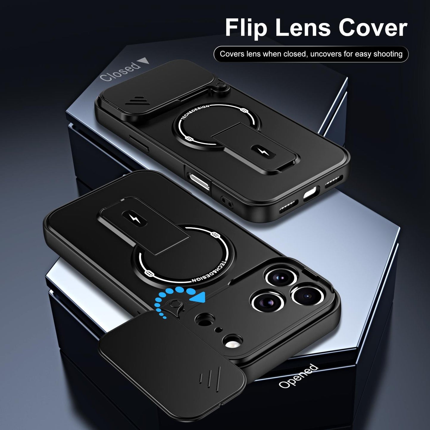 For iPhone 17 Pro Sliding Camshield Holder Magnetic Phone Case(Black)