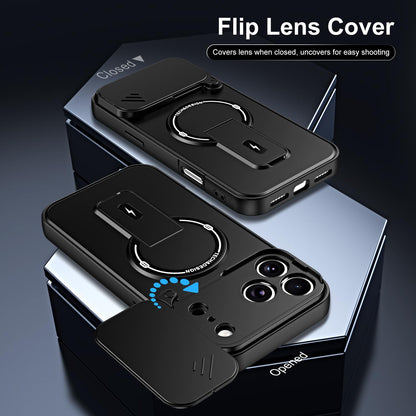 For iPhone 17 Pro Sliding Camshield Holder Magnetic Phone Case(Black)