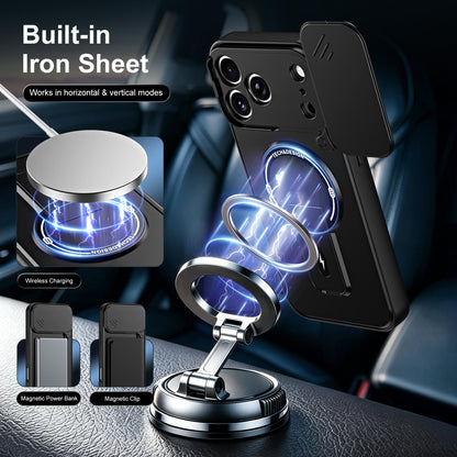 For iPhone 17 Pro Sliding Camshield Holder Magnetic Phone Case(Black)