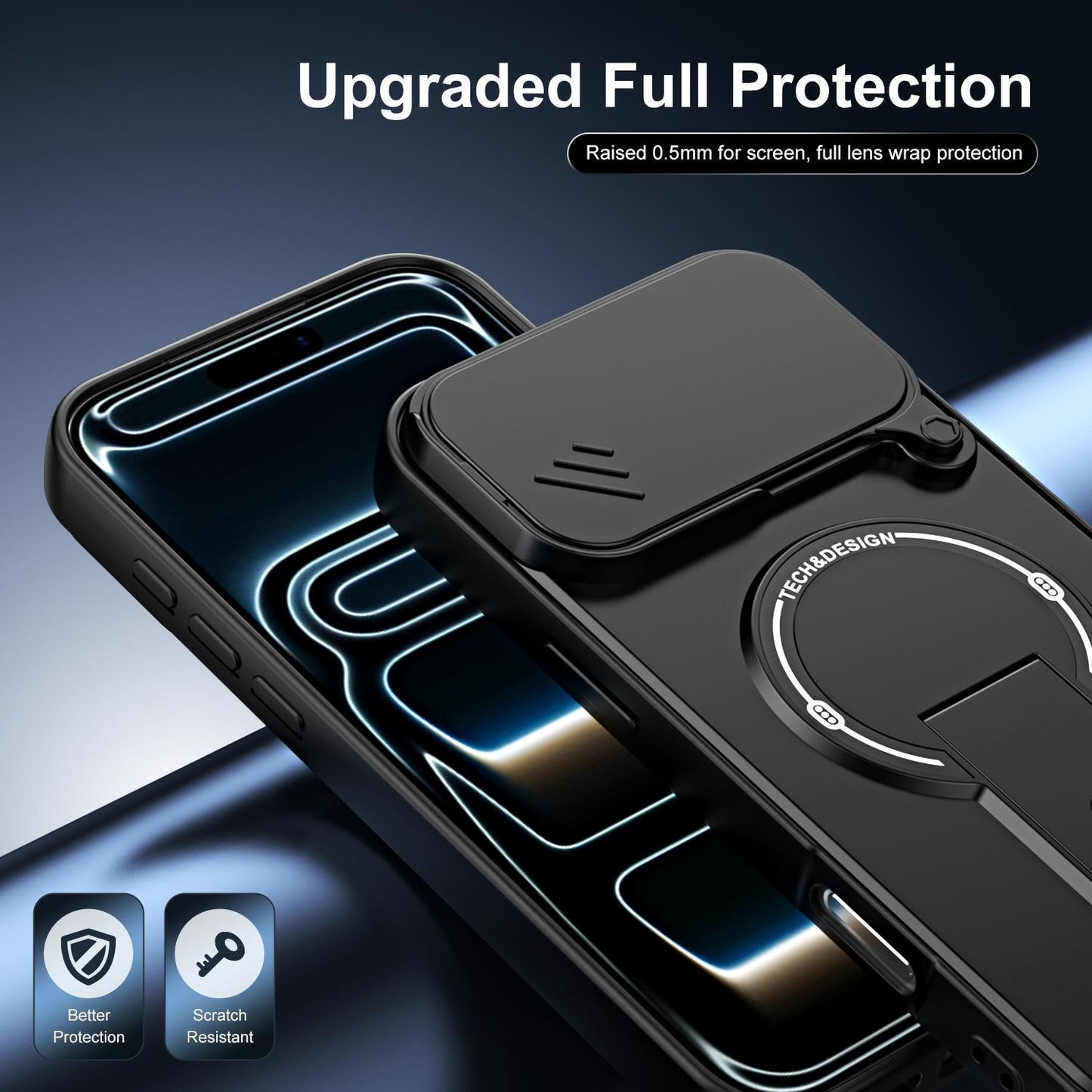 For iPhone 17 Pro Sliding Camshield Holder Magnetic Phone Case(Black)