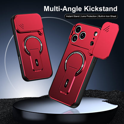 For iPhone 17 Pro Sliding Camshield Holder Magnetic Phone Case(Red)