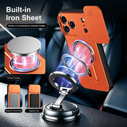For iPhone 17 Pro Max Sliding Camshield Holder Magnetic Phone Case(Orange)