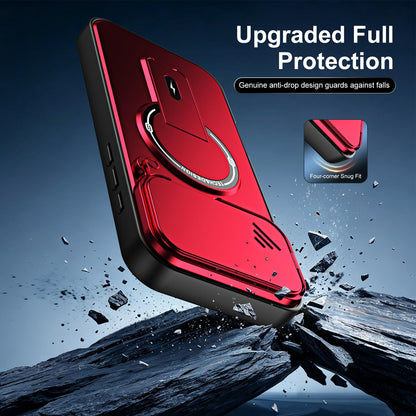 For iPhone 17 Pro Max Sliding Camshield Holder Magnetic Phone Case(Red)