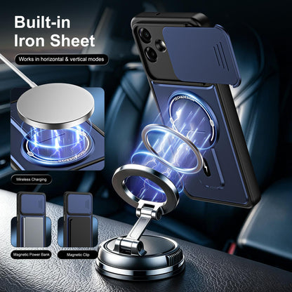 For Galaxy A07 4G Sliding Camshield Holder Magnetic Phone Case(Black)