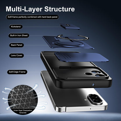 For Galaxy A07 4G Sliding Camshield Holder Magnetic Phone Case(Black)