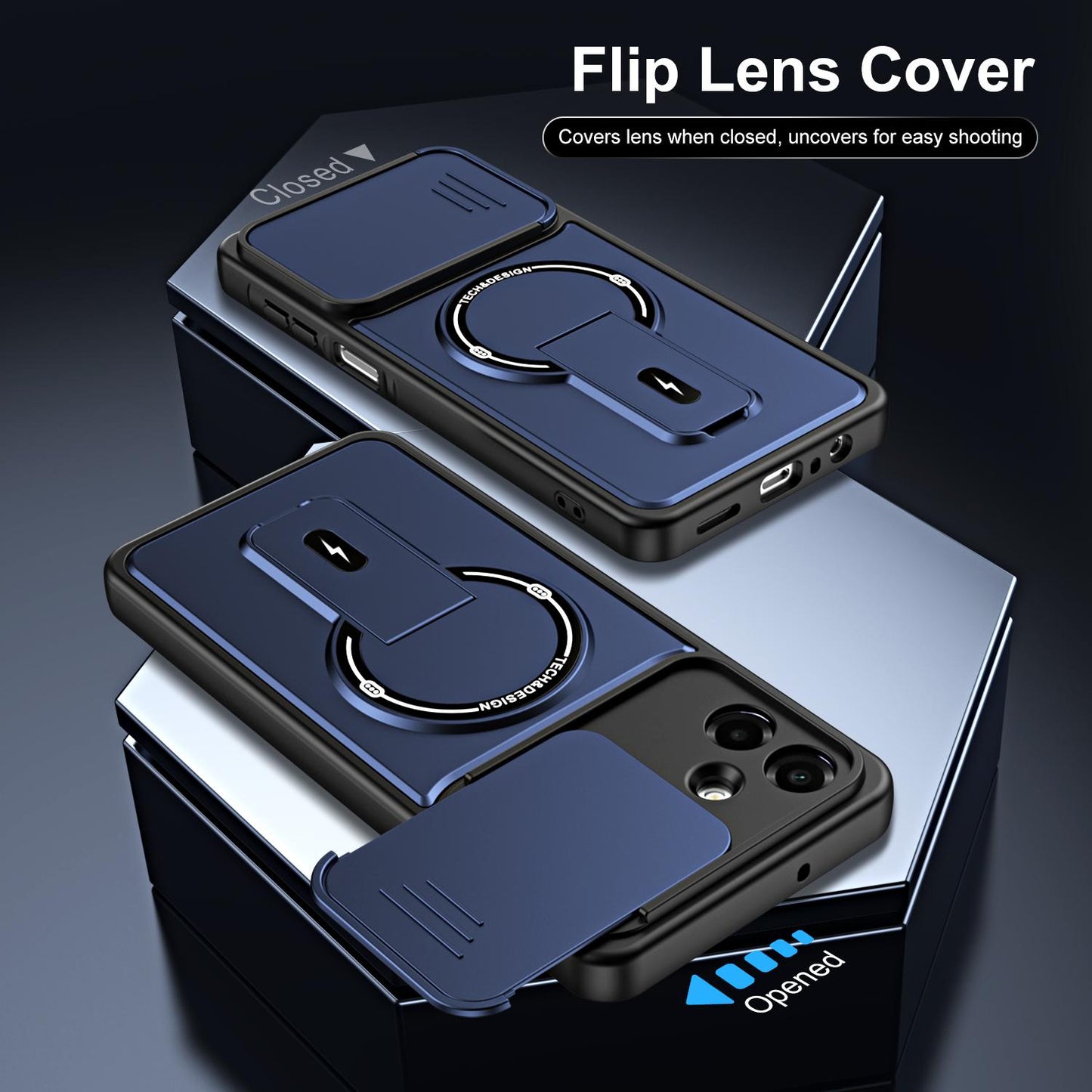 For Galaxy A07 4G Sliding Camshield Holder Magnetic Phone Case(Blue)