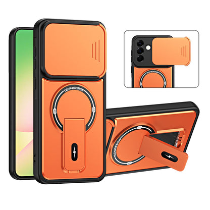 For Galaxy A26 5G / A17 5G Sliding Camshield Holder Magnetic Phone Case(Orange)
