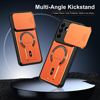 For Galaxy A26 5G / A17 5G Sliding Camshield Holder Magnetic Phone Case(Orange)
