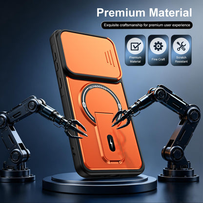 For Galaxy A26 5G / A17 5G Sliding Camshield Holder Magnetic Phone Case(Orange)