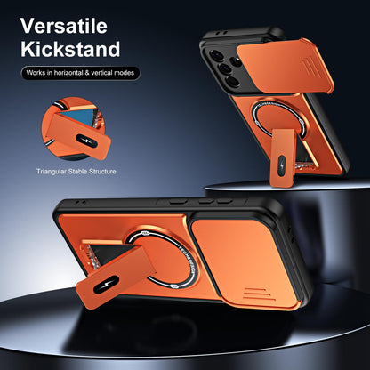 For Galaxy A26 5G / A17 5G Sliding Camshield Holder Magnetic Phone Case(Orange)