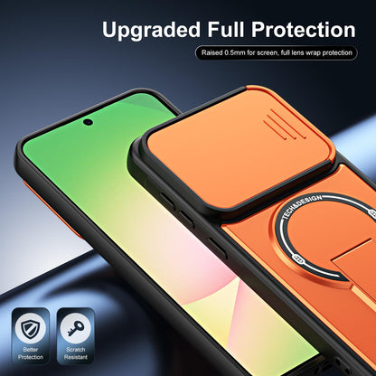 For Galaxy A26 5G / A17 5G Sliding Camshield Holder Magnetic Phone Case(Orange)