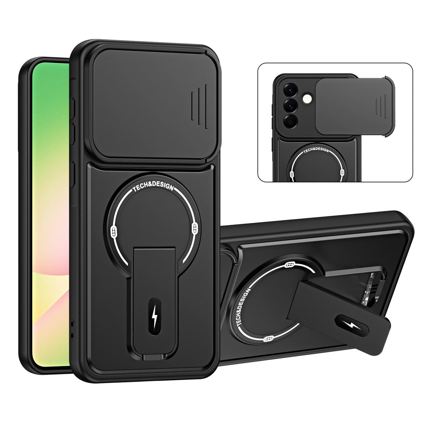 For Galaxy A26 5G / A17 5G Sliding Camshield Holder Magnetic Phone Case(Black)