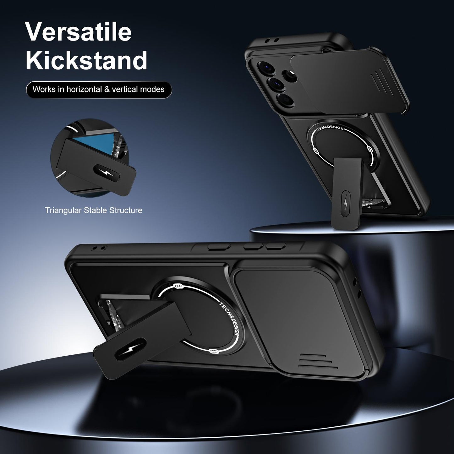 For Galaxy A26 5G / A17 5G Sliding Camshield Holder Magnetic Phone Case(Black)
