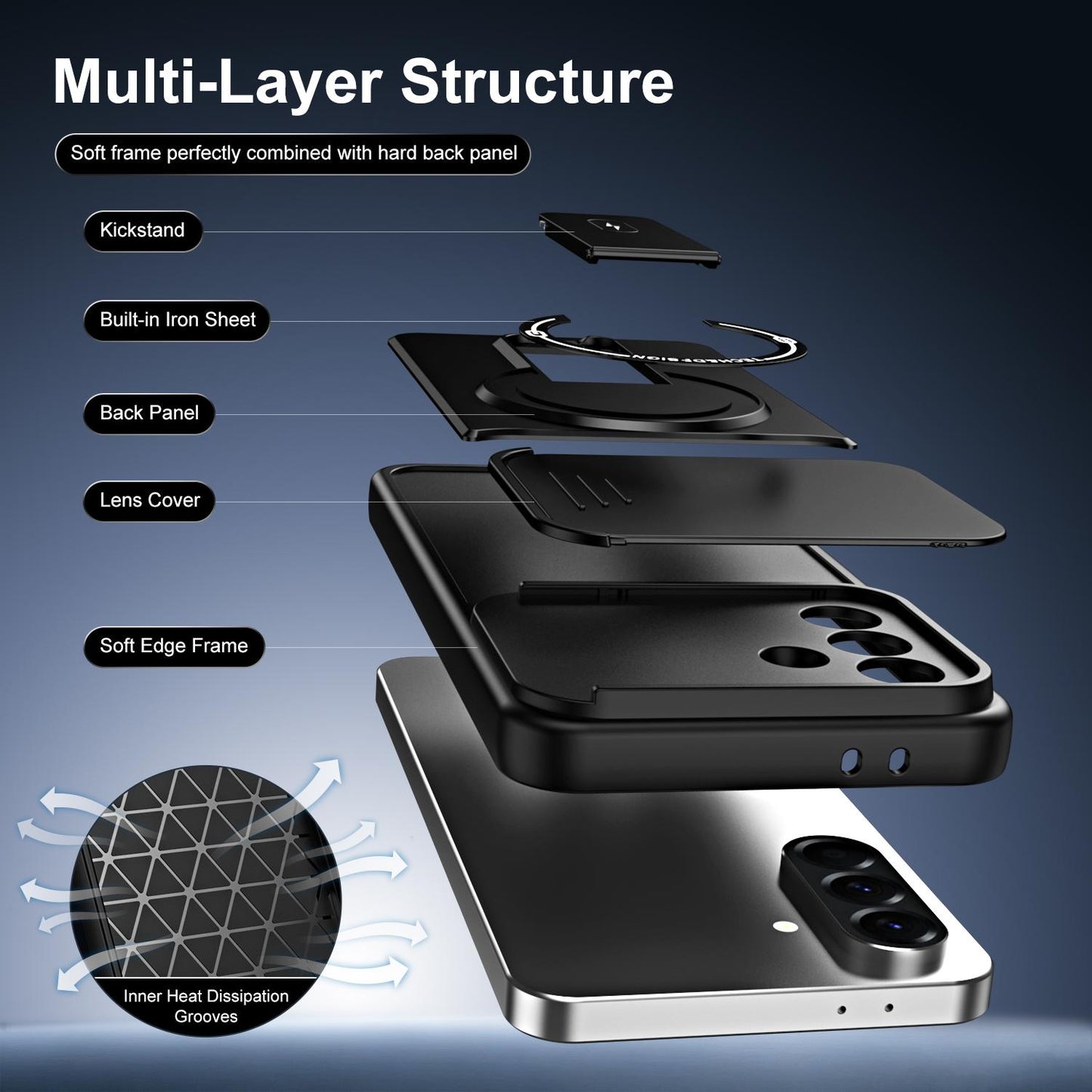 For Galaxy A26 5G / A17 5G Sliding Camshield Holder Magnetic Phone Case(Black)
