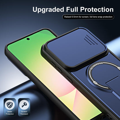 For Galaxy A26 5G / A17 5G Sliding Camshield Holder Magnetic Phone Case(Blue)