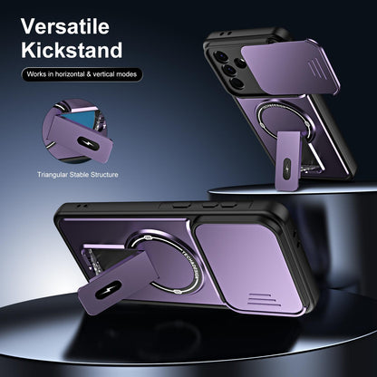 For Galaxy A26 5G / A17 5G Sliding Camshield Holder Magnetic Phone Case(Purple)