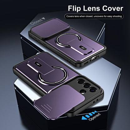 For Galaxy A26 5G / A17 5G Sliding Camshield Holder Magnetic Phone Case(Purple)