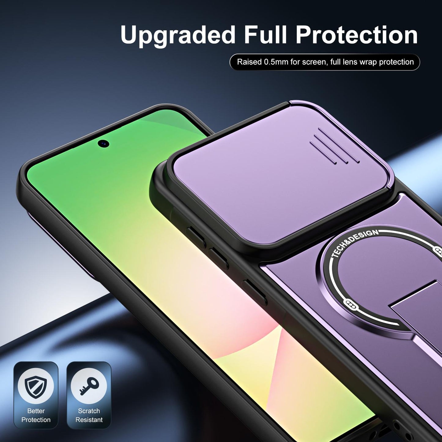 For Galaxy A26 5G / A17 5G Sliding Camshield Holder Magnetic Phone Case(Purple)