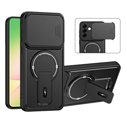 For Galaxy A27 5G Sliding Camshield Holder Magnetic Phone Case(Black)