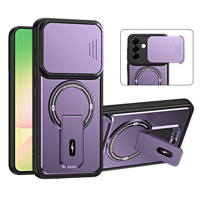 For Galaxy A27 5G Sliding Camshield Holder Magnetic Phone Case(Purple)